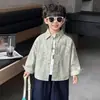 Camisa de Leopardo para Niños de Primavera y Otoño Chaqueta Fina para Niños 2026 Nueva Elegante Ropa de Primavera para Niños Top para Bebé Tendencia