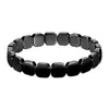Producto Transfronterizo Más Vendido de Amazon, Pulsera Elástica de Piedra Biliar Negra, Joyería de Pulsera Negra Versátil y Genial, Regalo de Fiesta para Hombres