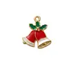 BB-3 Accesorios de joyería DIY de aleación con goteo de aceite navideño, colgantes aleatorios de Papá Noel, muñeco de nieve, campana, reno para pulsera