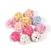 Nova Flor de Resina com Cravação de Diamantes, Argila, Contas de Bola de Diamante, Material para Pulseira DIY, Caneta com Contas, Acessórios de Joias, Venda por Atacado