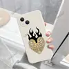 Lista Transfronteiriça Caveira Chama Negra Coração Silicone Capa de Celular para Apple 17Pm Iphone16 Fosca Macia