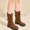 Outono/Inverno 2026 Novas Botas de Combate de Comércio Exterior Femininas Estilo Retro Merade Moda Botas de Cavaleiro Transfronteiriço