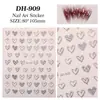 Adesivos para Unhas Linha Graffiti Coração, Vários Designs Mistos, Coração Oco Plano Versátil Adesivos para Unhas DIY, Estilo Dh