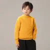 Suéter de cachemira trenzado de lana pura para niños medianos y grandes, otoño e invierno, cuello medio alto, suéter grueso para bebés, niños y niñas