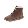 Botas de Neve Estudante Estilo Coreano de Inverno Botas Curtas Femininas Cano Curto Botas Quentes com Cadarço Sapatos Femininos Salto Baixo Modernas Martin Botas de Algodão