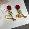 Pendientes Acrílicos Transfronterizos Estilo Pequeño Fresco Pastoral Festival de la Cosecha Mexicana Cactus Lindo con Sombrero Pendientes Divertidos