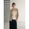 Cardigã de malha de alta qualidade estilo old money para outono, estilo coreano, elegante e casual, top afina a silhueta de manga longa