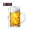 Taza de Vidrio Taza para el Hogar Taza de Agua juego Taza de Cerveza Taza de Cerveza Taza de Agua Cerveza Resistente al Calor para Hacer Té Gran Capacidad Taza de Té Engrosada con Asa
