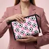 Bolsa de Mão Grande Capacidade com Estampa de Futebol, Necessaire Portátil, Bolsa de Maquiagem, Bolsa de Viagem, Bolsa de Armazenamento, Grande Capacidade para Mulheres