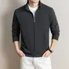 Sudadera cárdigan para hombre con cuello alto y forro polar, nuevo estilo otoño/invierno 2026, con cremallera, peso pesado, engrosada y cálida, prenda de abrigo