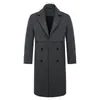 Nuevo abrigo de lana de doble botonadura con solapa para hombre, de longitud media, gabardina, abrigo casual de moda talla grande