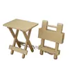Taburete plegable engrosado para uso doméstico, taburete portátil para cambiarse los zapatos, banco pequeño para niños, taburete de pesca para exteriores, silla de madera maciza