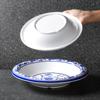 Plato profundo de porcelana de imitación para restaurante comercial, mariscos, cangrejos, plato de porcelana azul y blanco, plato para platos fríos, plato para sopa, plato de vajilla de melamina