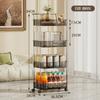 Estante de almacenamiento transparente para cocina doméstica de lujo ligero, carrito simple móvil, estante de almacenamiento para baño, estante de almacenamiento de piso