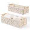 Cesta de Almacenamiento de Escritorio Tejida a Mano con Cuerda de Algodón Escandinava Bohemia Cesta para Flores y Frutas Caja para Papel Higiénico Cesta de Almacenamiento para Cosméticos