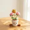 Venta Caliente Transfronteriza Hilo Ganchillo Planta en Maceta Rosa Girasol Abejita Maceta Linda Decoración Adorno Estilo Curativo