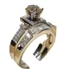 Nuevo anillo de diamantes de simulación ocho corazones ocho flechas para mujer, moda europea y americana, anillo de compromiso totalmente de diamantes r5047