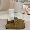 Zapatos Birkenstock de Piel Genuina Súper Suaves con Suela Gruesa para Mujer, Punta Cerrada, Medias Pantuflas, Slip-on, Sin Tacón, Zapatos de Hombre Perezoso, Mules