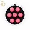 Cuentas de Silicona Pulsera de Transferencia de Agua Colorida Cuentas Redondas Perforadas Cuentas Sueltas Mordedor de Grado Alimenticio 15mm Accesorios para Bricolaje Cuentas para Orejas