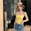 Camisola de Verão Sem Mangas com Contas Multicor e Design de Costas Cruzadas, Sutiã Embutido, Copas Fixas, Pode Ser Usada como Peça Íntima ou Top Externo para Mulheres