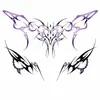 Pegatina de tatuaje temporal de mariposa con cadena de borlas de moda, tatuaje temporal impermeable personalizado para el pecho de chicas calientes