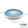 Plato para Bistec Occidental de Melamina Transfronterizo, Vajilla de Estilo Minimalista Nórdico, Plato Azul y Blanco Extra Grueso, Bol Grande, Extra Grueso y Duradero