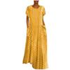 Nova cruz- border amazon ebay primavera moda quente bolinhas em torno do pescoço vestido de manga curta vestido longo das mulheres 9833