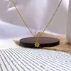 Moda Europeia e Americana Retrô Colar de Aço Inoxidável Ouro 18K Turquesa Azul Estrela de Oito Pontas Colar de Corrente Colar Popular Feminino
