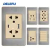 Painel de Aço Inoxidável Cinza Tipo 118 Estilo Tailandês com Tomada Interruptora de Carregamento Rápido USB Tipo-C 20W para Instalação Embutida na Parede