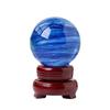 Bola de Cristal Piedra Azul, Decoración Azul para Escritorio del Hogar, Vestíbulo de Entrada, Hotel, Adorno de Bola Feng Shui, Bola de Cristal Fundido Azul