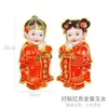20256 Adesivos de Porta com Personagens de Bênção de Ano Novo, Personagem de Bênção Decorativo Tridimensional de Pelúcia, Personagem de Bênção Flocado de Ano Novo, Adesivos de Bênção do Festival da Primavera