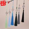 Franja com Tassel de Onda Estilo Palaciano Artesanato DIY Feito à Mão Broche Hanfu com Tassel Pingente de Leque Acessórios para Penteado