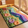 Alfombrilla de Baño con Diseño de Plantas y Flores Transfronterizo, Alfombrilla de Piso de Lodo Diatomeas, Felpudo para Puerta de Entrada, Alfombrilla Absorbente de Agua, Resistente a la Suciedad, Antideslizante para Uso Doméstico