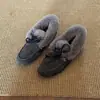 Estufa Cálida de Invierno~Ropa Exterior Perezosa Suave Zapatos de Frijol Nuevo Estilo para Mujer Lazo Cuero Mate Fondo Plano Mocasines de Piel