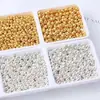 Xizang Cuentas Espaciadoras de Oro y Plata Cuenta Redonda Accesorios para Joyería Pulsera DIY Hecha a Mano Collar Accesorios para Joyería de Cuentas Paquete de Materiales al por Mayor