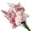 Simulación de distribución de habitación de boda paquete de material floral para cabecera de cama de flores boda compromiso banquete rosa Phalaenopsis simulación hortensia flor falsa