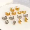 Brincos de Metal Dourado com Cobre, Irregulares e Plissados, em Forma de C para Mulheres, Novos Brincos de Tarraxa Minimalistas da Moda Atacado
