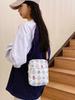 Nova Bolsa Transversal de Ombro Portátil Bolsa de Lona Moda Fresca Bolsa Quadrada Pequena com Zíper para Armazenamento Bonita e Estilosa