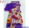 Material para vestido de noche bordado fondo grueso flor grande 3D malla transparente vestido aplique tela de encaje bordado
