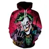 Comércio exterior novo filme de animação produtos relacionados palhaço impressão digital 3D moletom com capuz zíper pullover