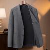 Traje Casual de Negócios Espesso com Algodão de Camada Dupla para Outono e Inverno Masculino Slim Fit Elástico Sem Ferro Lavável à Máquina Traje Único