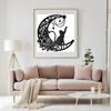 Colgante decorativo de pared con silueta de gato negro de luna de hierro de gran venta transfronteriza.