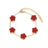 Conjunto de joias pulseira trevo de cinco folhas cinco flores transfronteiriço colar brincos conjunto de três peças luxo leve alta qualidade fabricantes de joias atacado