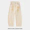 Otoño Nuevo Retro Americano Pintado a Mano Graffiti Cimitarras Jeans para Hombre Holgados de Pierna Recta Tendencia Marca Diseño Pantalones