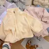 Casaco infantil quente com forro de fleece para outono e inverno, fleece australiano, novo cardigã estiloso e espesso para meninas, primavera e outono