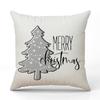 Nova Fronha de Almofada de Natal Cinza com Floco de Neve Fronha de Almofada de Linho Estampado Transfronteiriça Fronha Decorativa de Natal para Sofá