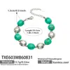 Collar de acero inoxidable con cuentas ovaladas multicolor transfronterizo europeo y americano, pulsera de cadena para clavícula de mujer de nicho de lujo ligero