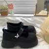 Populares Zapatos Mary Jane de Suela Gruesa para Aumentar la Altura para Mujer, Nuevo Estilo Primavera 2026, Dulces Zapatos de Cuero Versátiles con Punta Redonda que Combinan con Faldas