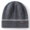 Gorro de Cachemira 100% Cachemira Pura Unisex Siete Agujas Engrosado Simple Versátil Cálido Gorro de Punto Gorro Turbante