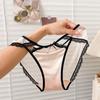 Braguitas de encaje francés semitransparentes para mujer, de algodón, muy elásticas, cómodas y sexys, con entrepierna.